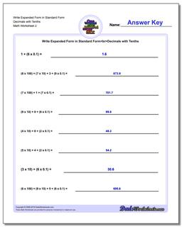 Write Expanded Form Worksheet in Standard Form Decimals with Tenths /worksheets/standard-expanded-and-word-form.html