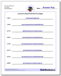 Convert to Word Form Worksheet Four Digits /worksheets/standard-expanded-and-word-form.html