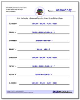 Write the Number in Expanded Form Worksheet Six and Seven Digits w/ Gaps /worksheets/standard-expanded-and-word-form.html