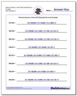 Write the Number in Place Value Expanded Form Worksheet Six Digits /worksheets/standard-expanded-and-word-form.html