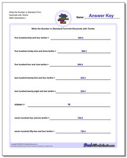 Write the Number in Standard Form Worksheet Decimals with Tenths /worksheets/standard-expanded-and-word-form.html