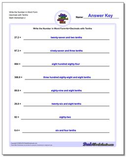 Write the Number in Word Form Worksheet Decimals with Tenths /worksheets/standard-expanded-and-word-form.html
