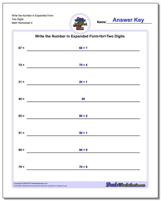 math worksheets standard expanded and word form standard expanded