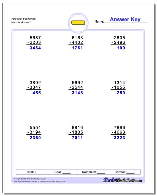 math worksheets subtraction with borrowing