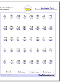 Mixed Four Digit Subtraction Worksheet /worksheets/subtraction.html