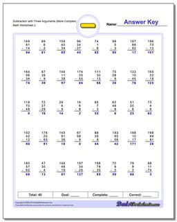 Subtraction Worksheet with Three Arguments (More Complex) /worksheets/subtraction.html