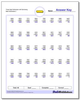 Three Digit Subtraction Worksheet with Borrowing /worksheets/subtraction.html
