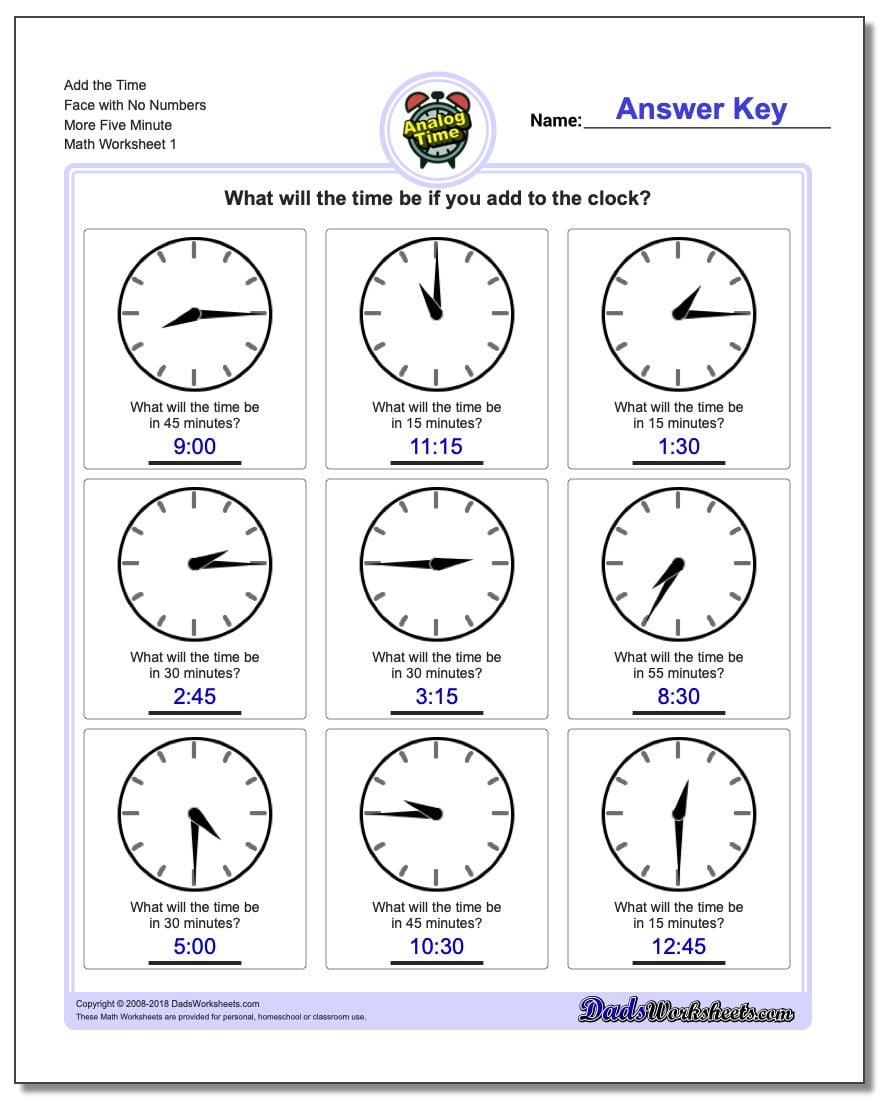 comparing math for worksheets grade 1 numbers Addition Time Minute Five