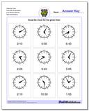 Telling Analog Time: Five Minute Intervals