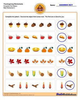 Thanksgiving Math Worksheets