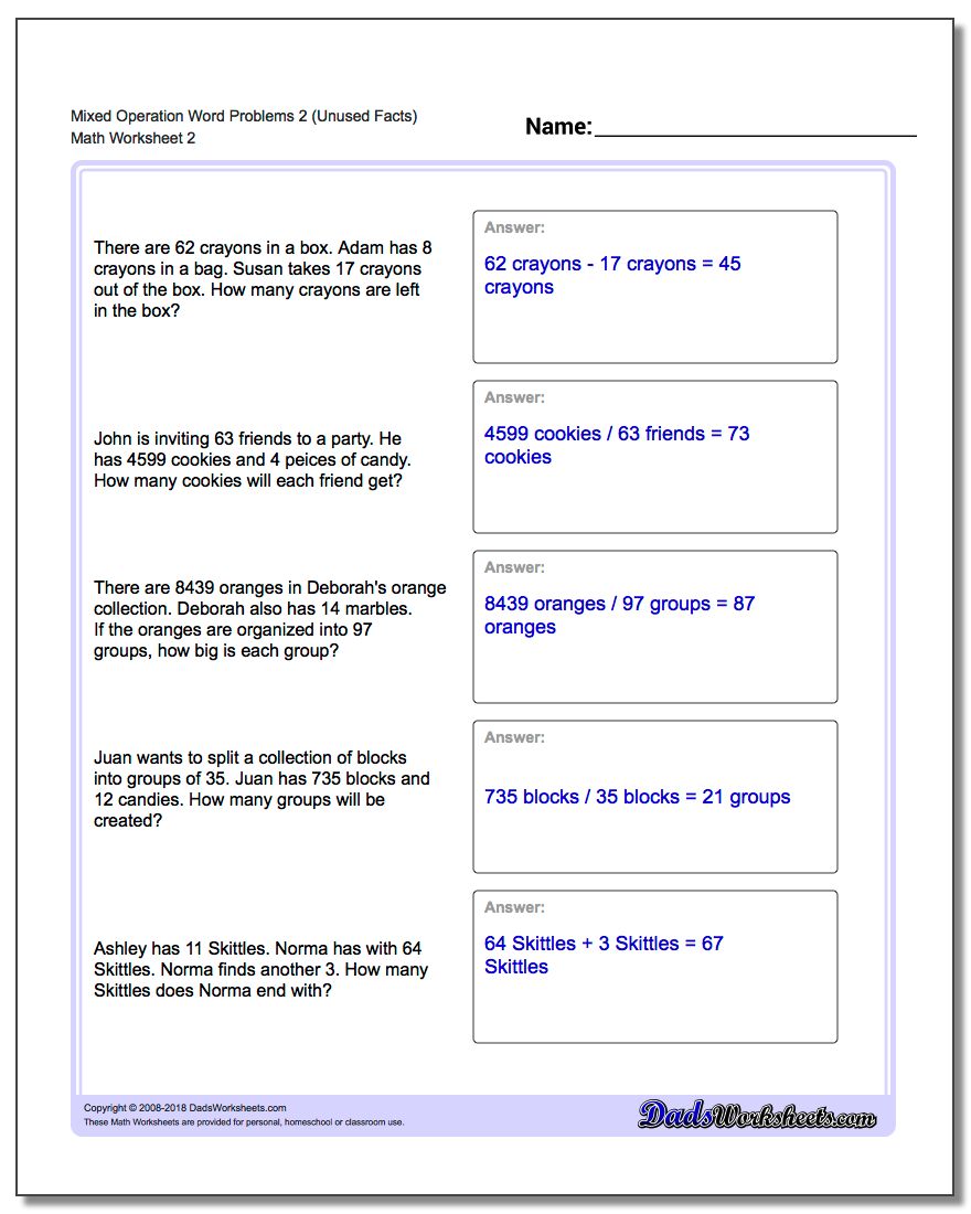 extra facts multiplication and division word problems