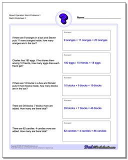 Mixed Operation Word Problems Worksheet 1 /worksheets/word-problems.html