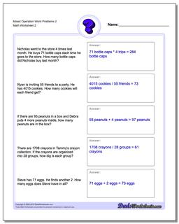 Mixed Operation Word Problems Worksheet 2 /worksheets/word-problems.html