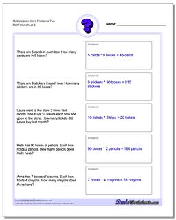 Multiplication Worksheet Word Problems Worksheet Two /worksheets/word-problems.html