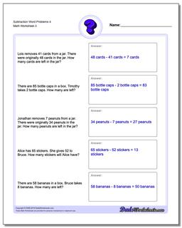 Subtraction Worksheet Word Problems Worksheet 4