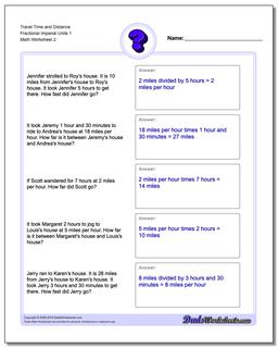 Travel Time and Distance Fraction Worksheetal Imperial Units 1 /worksheets/word-problems.html