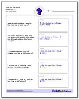 Travel Time and Distance Imperial Units 1 /worksheets/word-problems.html Worksheet